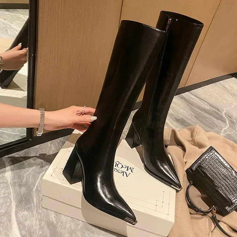Bota Feminina elegante Formal Longa