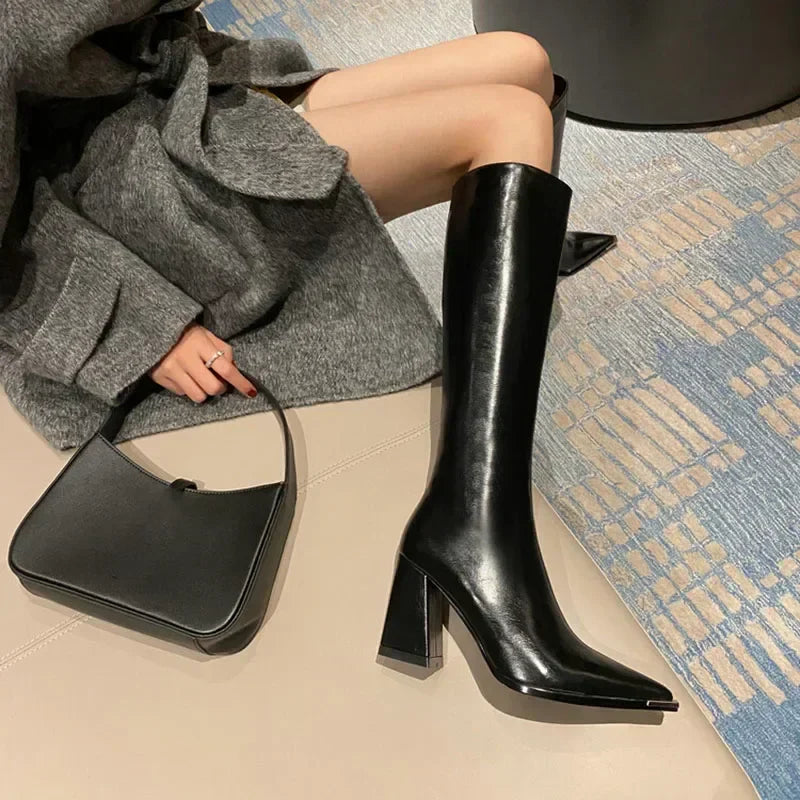Bota Feminina elegante Formal Longa
