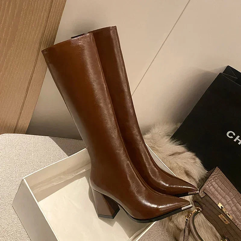 Bota Feminina elegante Formal Longa