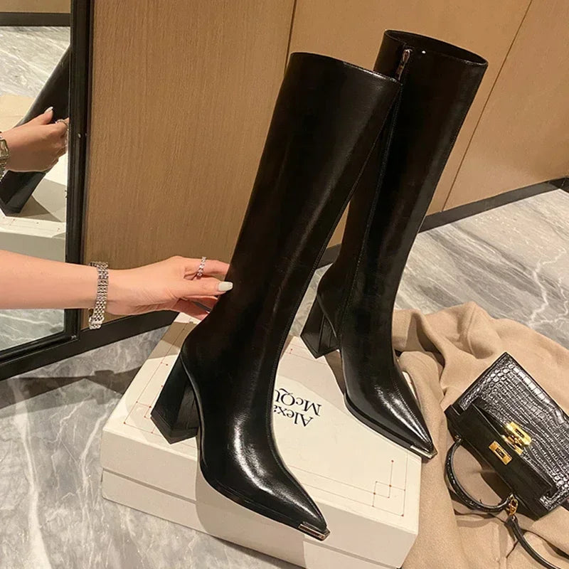 Bota Feminina elegante Formal Longa