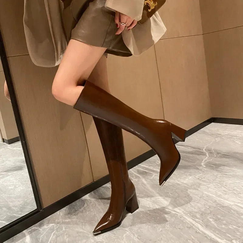 Bota Feminina elegante Formal Longa