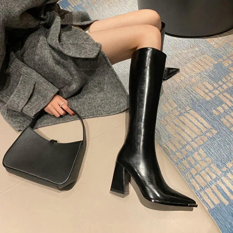 Bota Feminina elegante Formal Longa